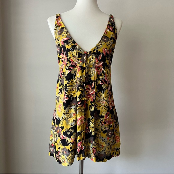 Free People Dresses & Skirts - Free People Jump and Jive Yellow and Black Mini Dress